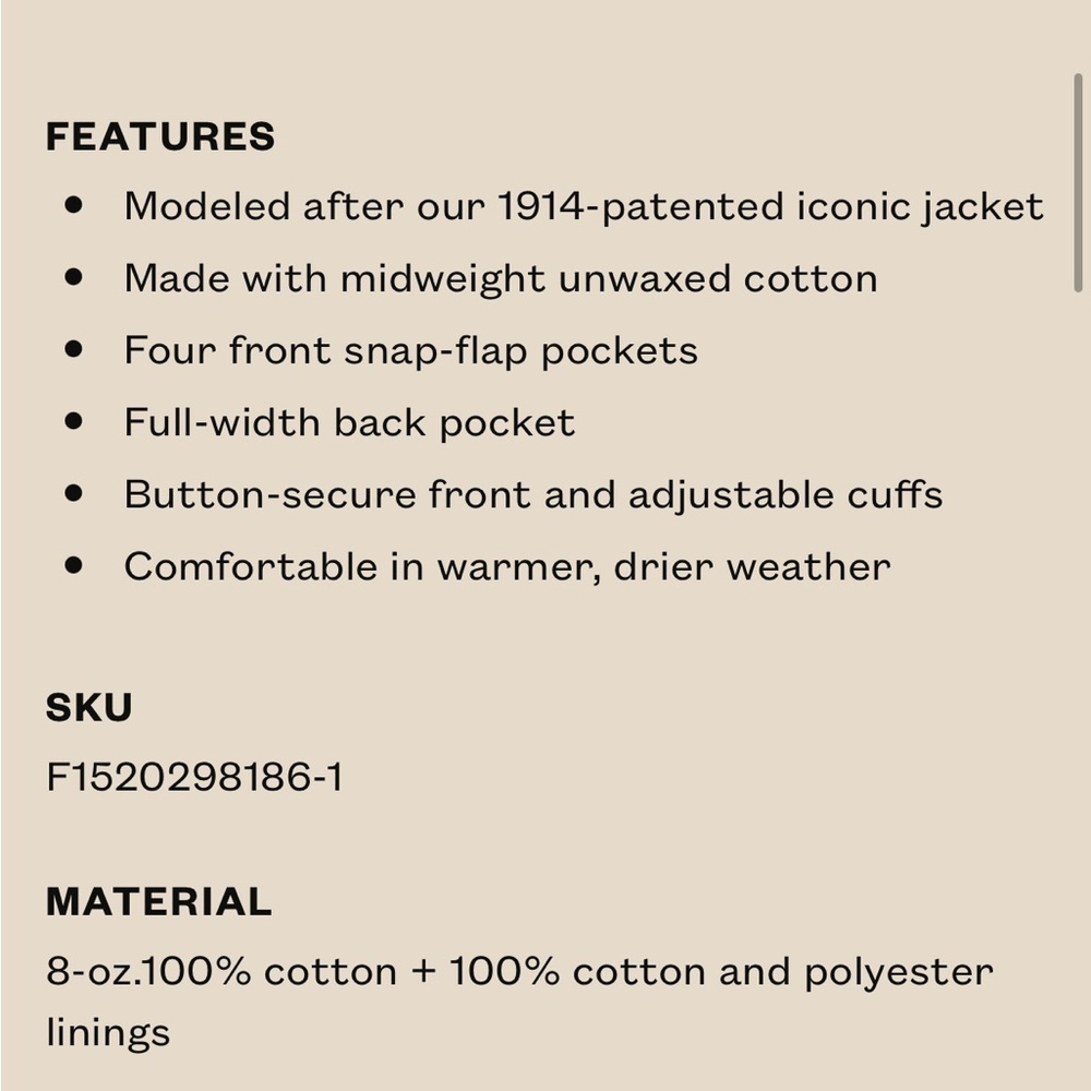 Filson- Women’s Heritage Cotton Cruisee Jacket- Nicotine - Picture 3 of 8